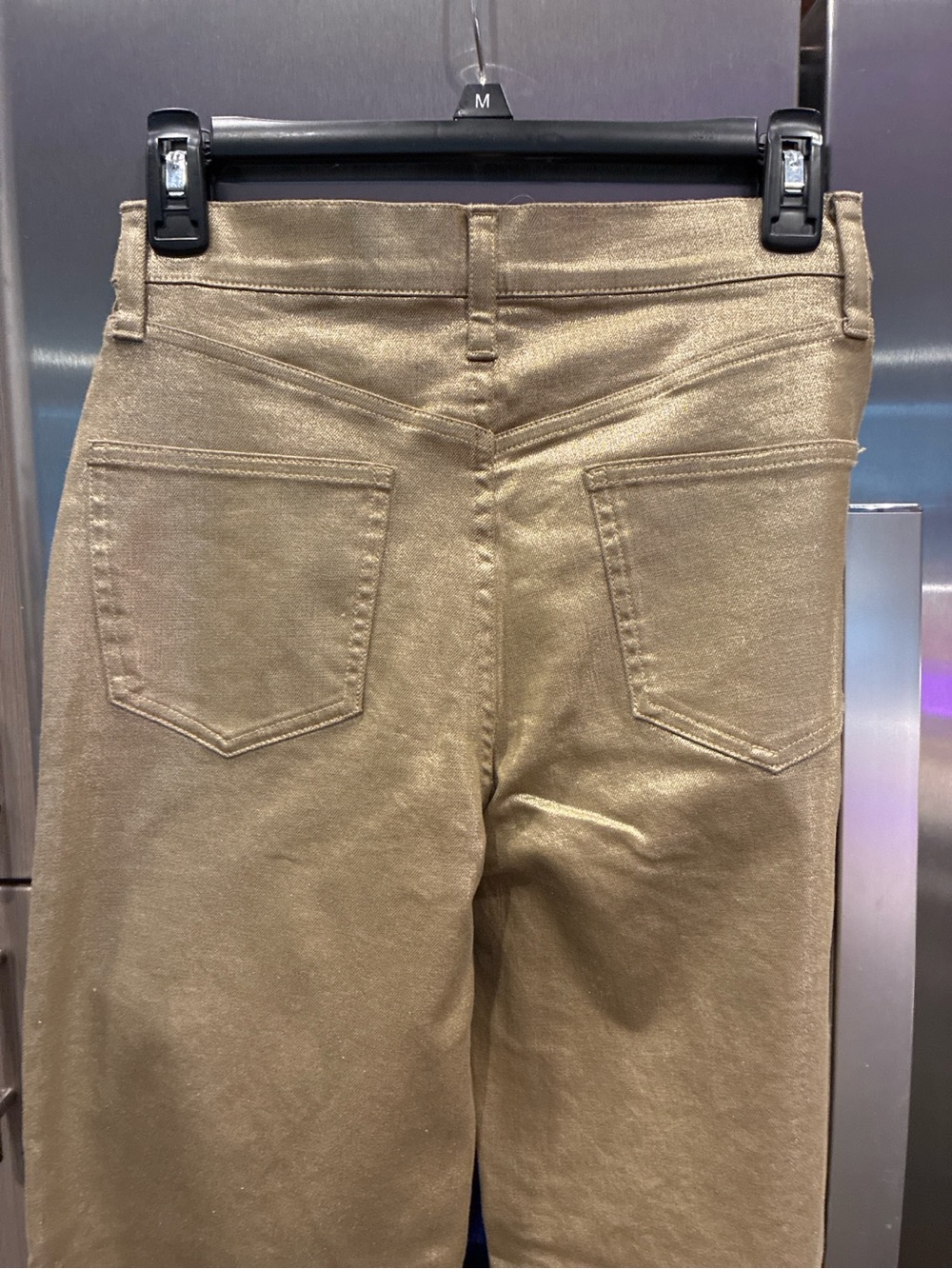 NWT Banana Republic Metallic Gold Straight High Rise Jeans Size 25 $100 MSRP